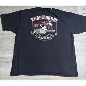Roar To The Shore Wildwood NJ Biker‎ Rally T Shirt 2XL Pin Up Spark Plug